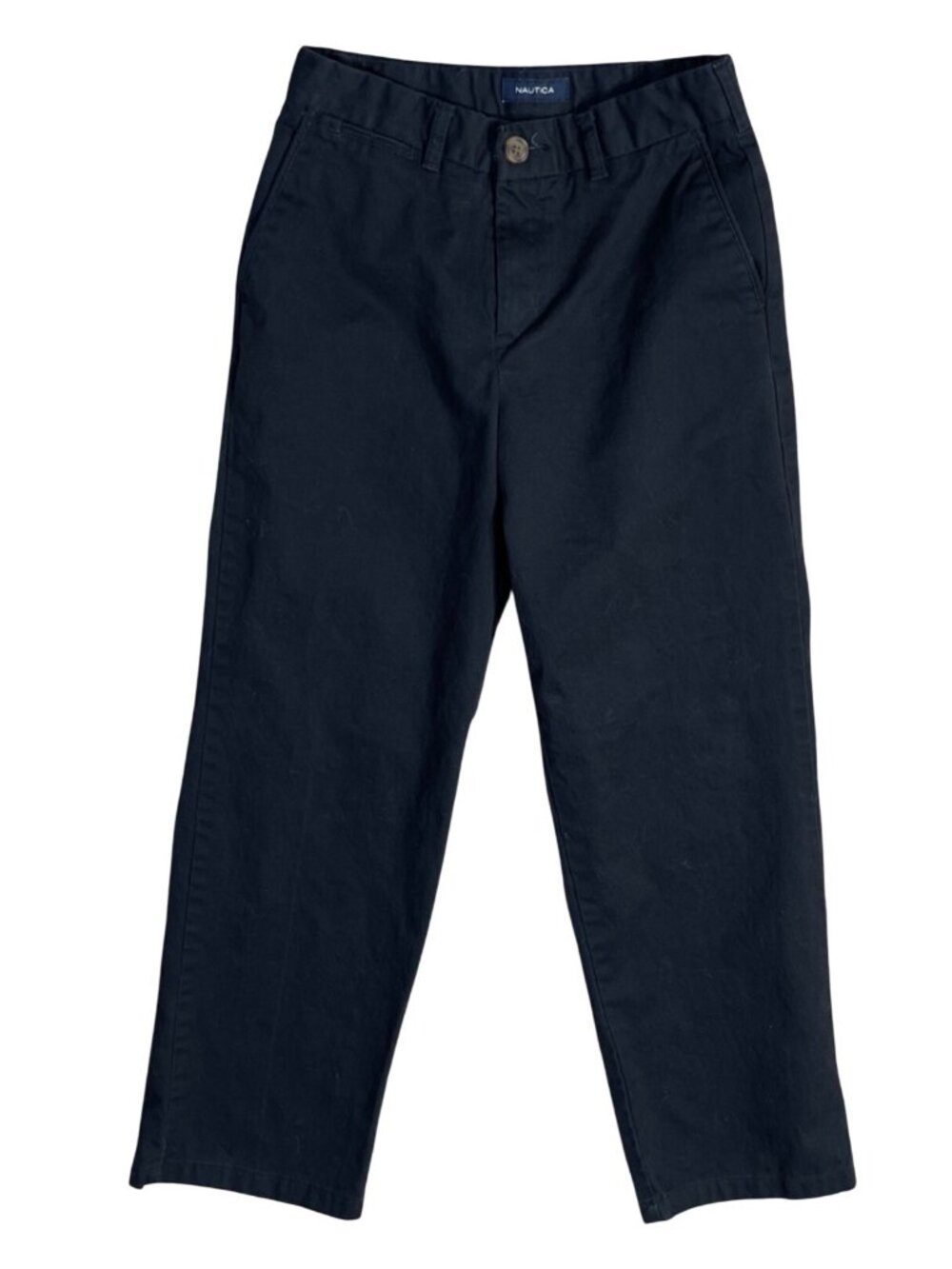 Nautica Boy's Chino Pants Casual Size 14 Black Flat Front Cotton